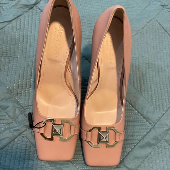 NAPOLEONI blush Made In Italy Leather Square Toe Pumps - Picture 3 of 12
